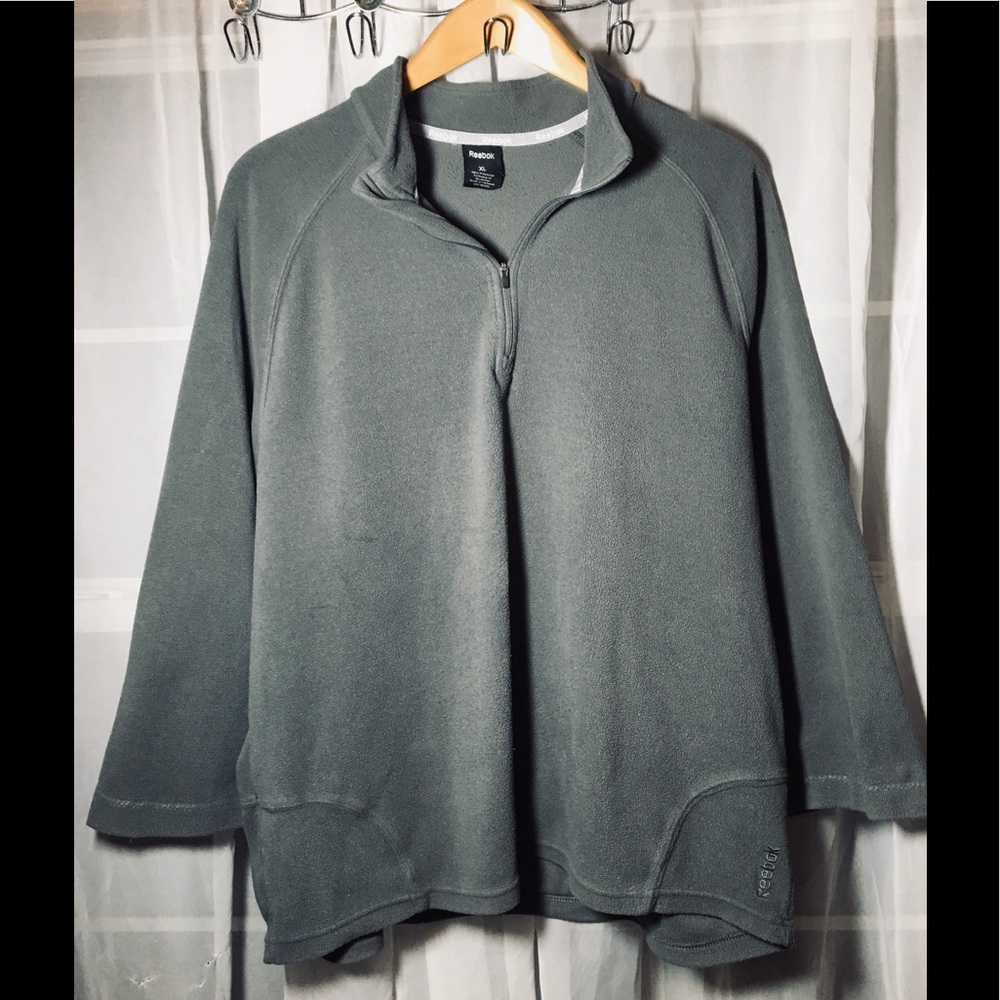 Reebok Gray Fleece 1/4 Zip Pullover Size XL